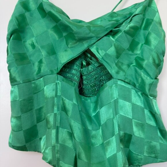 Jen's Pirate Booty Toy Machine Top in Kelly Green Jacquard - Picture 3 of 6